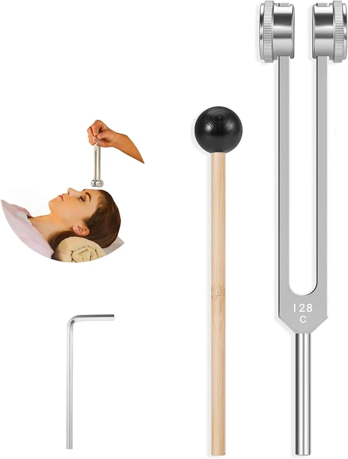 Premium Tuning Fork 128hz with Reflex Hammer Effective