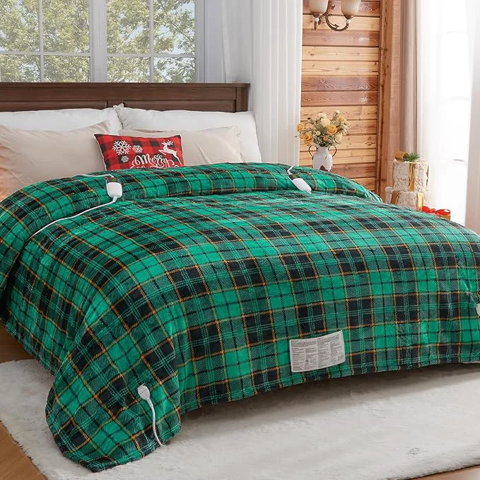 Safe Heated Electric Blanket Queen Size 84X90 Christmas Blanket Soft