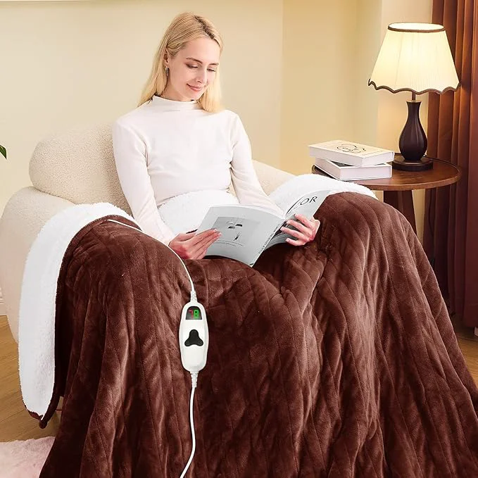 Enhanced greenoak Heated Blanket Electric Full 72 X84 Heating Blankets Easy-to-Use