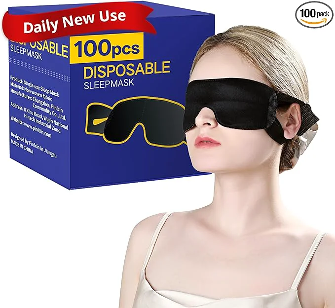 Versatile 100 Packs Disposable Sleep Masks Bulk Soft Eyemasks Adjustable Proven