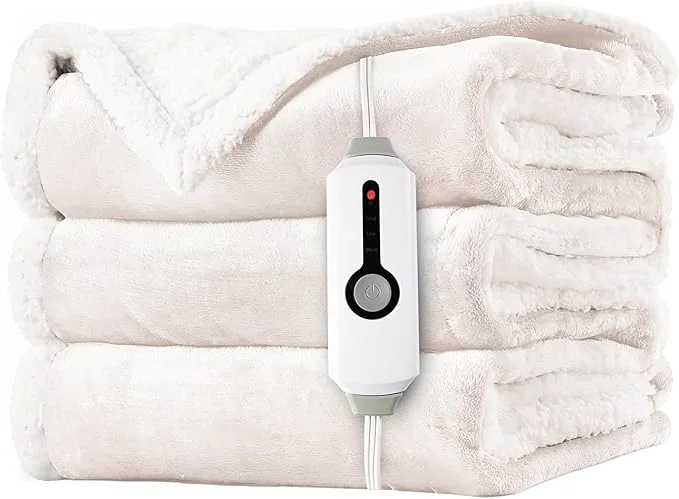 Functional LaffyLo Heated Throw Blanket 50 x 60 Fast Heating Electric Blanket Dual-Sided Convenient