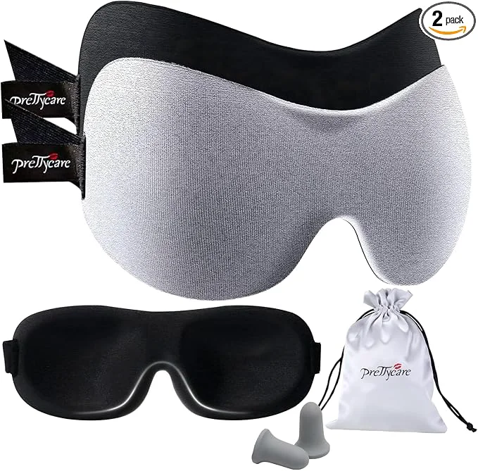 Sophisticated PrettyCare 3D Sleep Mask 2 Pack Eye Mask Long-Lasting