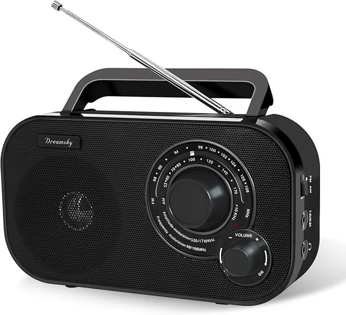 High-Grade DreamSky AM FM Portable Radio Plug in Wall or Battery Operated Detailed