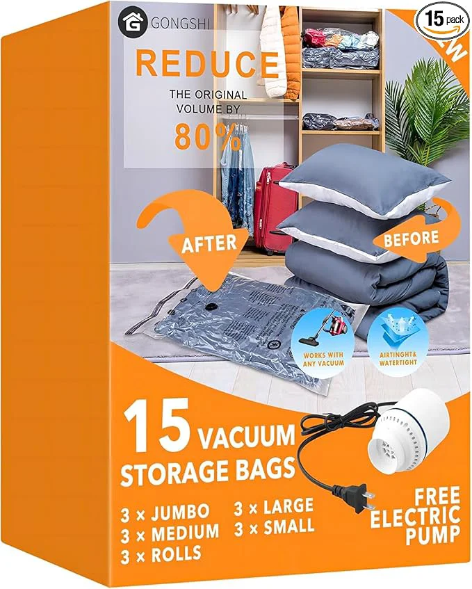 Crafted GONGSHI Vacuum Seal Bags for Clothing Travel Home Storage Travel Vacuum Bags Healthy