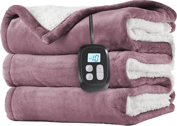 Functional LaffyLo Electric Heated Blanket Full Size 72 x 84 Fast Heating Blanket Secure