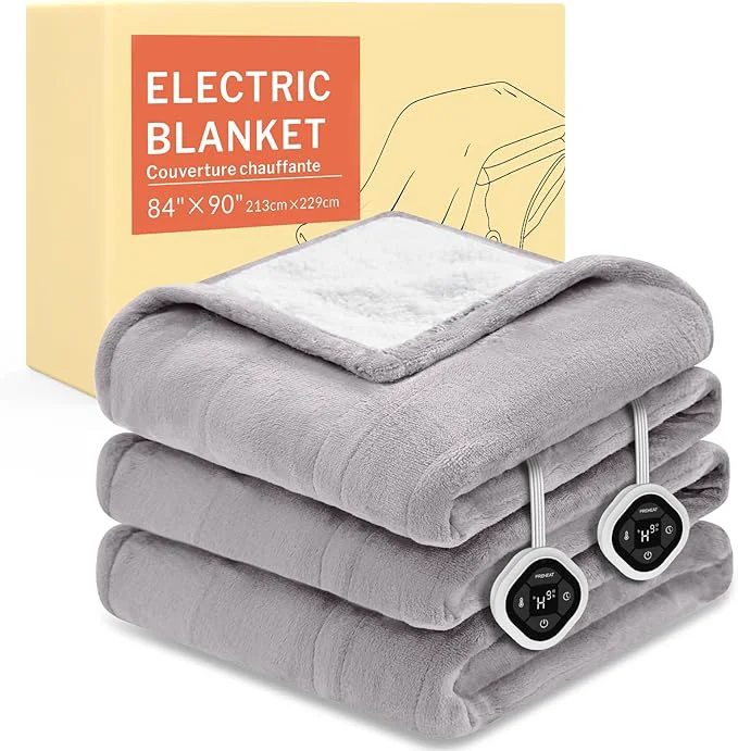 Trendy HOMLYNS LuxeHeat Heated Blanket Electric Blanket Queen Size Soft Flannel Next-Generation