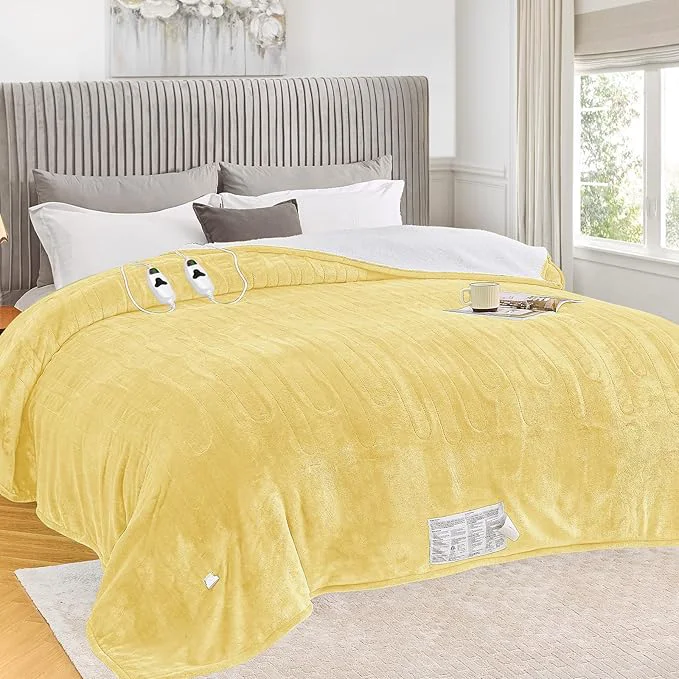 Fine greenoak Heated Blanket Electric King Size 100 X90 Dual Control Heating First-Class