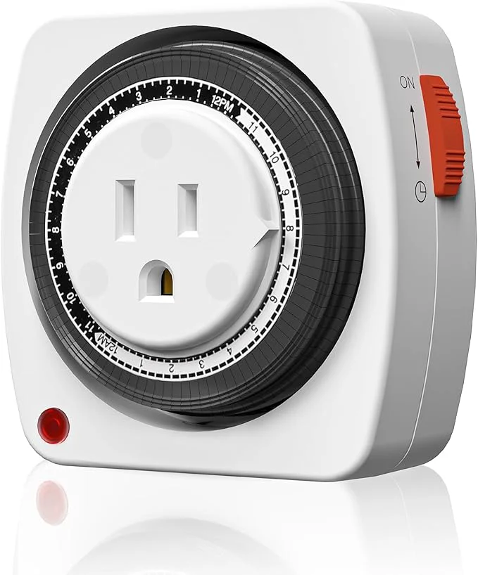 Convenient BN-LINK 24-Hour Plug-in Mechanical Timer Heavy Duty Outlet Timer Indoor High-Performance
