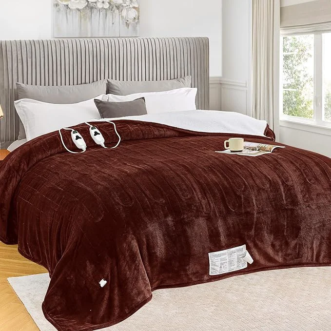 Enhanced greenoak Heated Blanket Electric King Size 100 X90 Dual Control Heating Efficient