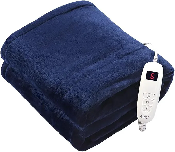 Secure Tefici Electric Heated Blanket Throw Super Cozy Soft 2-Layer Flannel 50 x 60 Professional