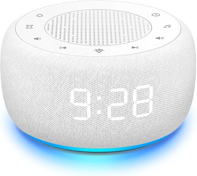 Sophisticated Buffbee Sound Machine Alarm Clock 2-in-1 0- Clock Face Brightness Dependable