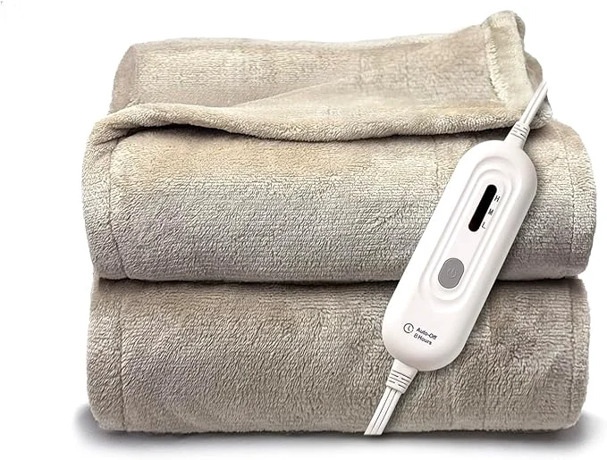 Versatile Tefici Electric Heated Blanket Twin Super Cozy Soft 2-Layer Flannel 62 x 84 Minimalist
