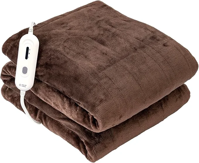 Crafted Tefici Electric Heated Blanket Throw Super Cozy Soft 2-Layer Flannel 50 x 60 Organic