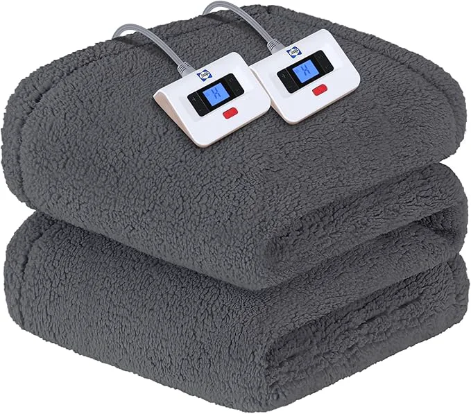 Reusable Sealy Electric Blanket Queen Size Dual Control Soft Sherpa Heated Blanket Environmentally Friendly
