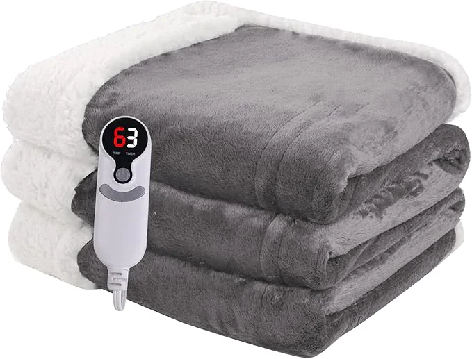 High-Quality Heated Blanket Electric Throw Size 50”x60” Breathable