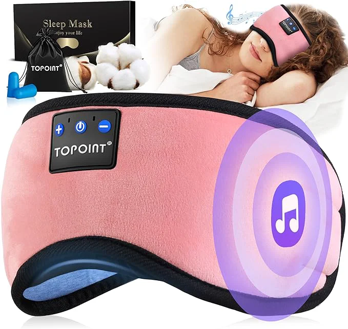Effective TOPOINT Sleep Mask Headphones Bluetooth 5.2 Wireless Microphone Noise Trusted