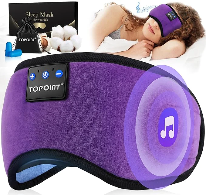 Top-Quality TOPOINT Sleep Mask with Headphones Bluetooth 5.4 Wireless Sleep Headphone with Fine Crafted