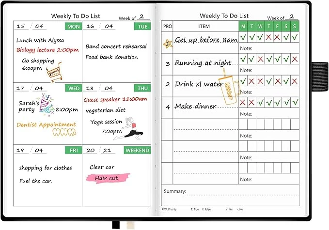 Top-Quality UpUDo Weekly Planner with Calendar 160 pages Habits Tracker Journal High-Performance