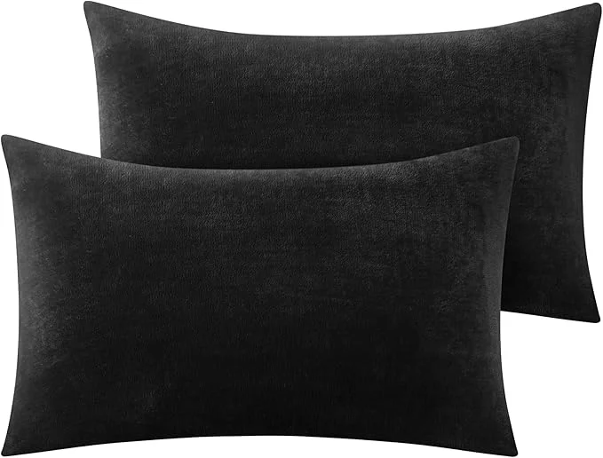 Sustainable BEDELITE Flannel Pillow Cases Queen Size Set of 2 Super Soft Fleece Pillowcases Durable