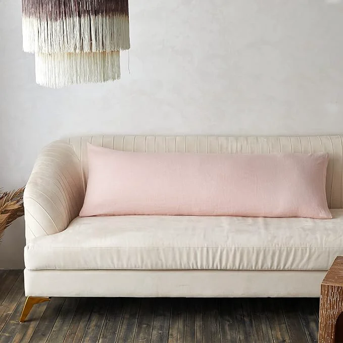 Organic Simple Opulence Body Pillow Cover 20 x 54 Pure Linen Ultra Soft and Fashionable