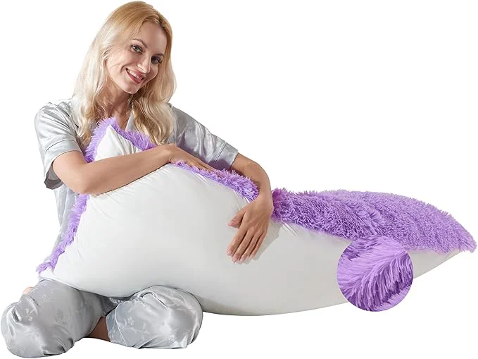 Soft Fluffy Silk Full Body Pillow for Adults 20×54 Satin Body Pillow Cover Pillowcase Sustainable
