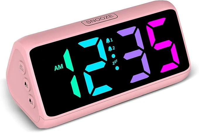 Powerful Netzu Loud Alarm Clock for Heavy Sleepers RGB Alarm Clocks for Bedrooms Smooth