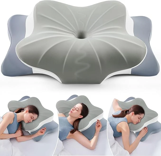 Authentic Cervical Pillow for Neck Pain Relief -Cooling Ergonomic Memory Foam Pillow Professional