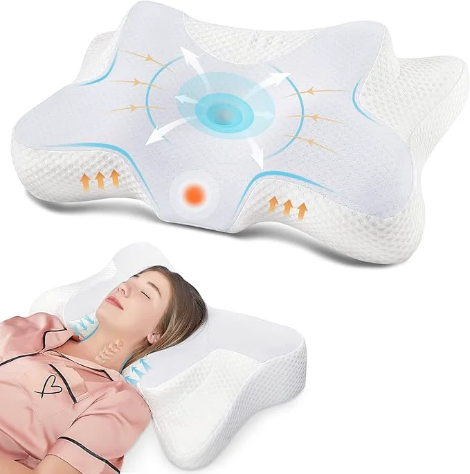 Convenient DONAMA Cervical Neck Pillow for Pain Relief Odorless Contour Memory Foam Breathable