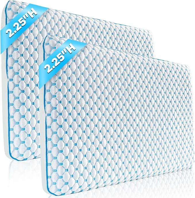 Trusted Flat Pillows for Sleeping Thin Memory Foam Pillows for Stomach and Back Sleepers User-Friendly
