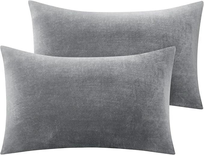 Next-Generation BEDELITE Flannel Pillowcases Standard Set of 2 Super Soft Fleece Pillow Case Efficient