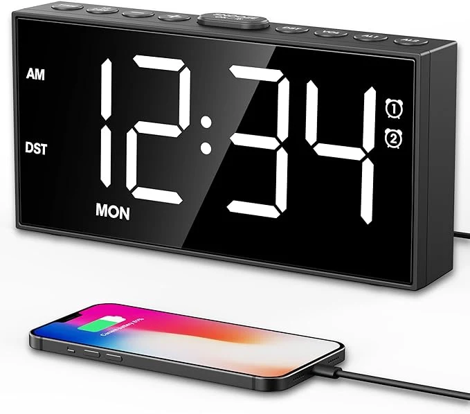 Luxury PPLEE Alarm Clock for Bedroom Upgrade Digital Clock Large Bold Number Safe