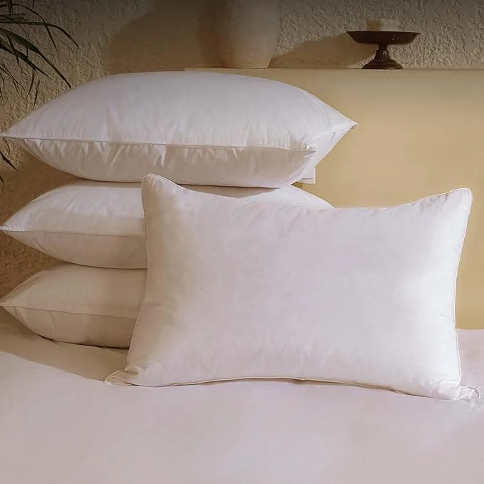High-Performance BHZ Goose Down Feather Pillows Queen Size Set of 4 Luxury Hotel Genuine