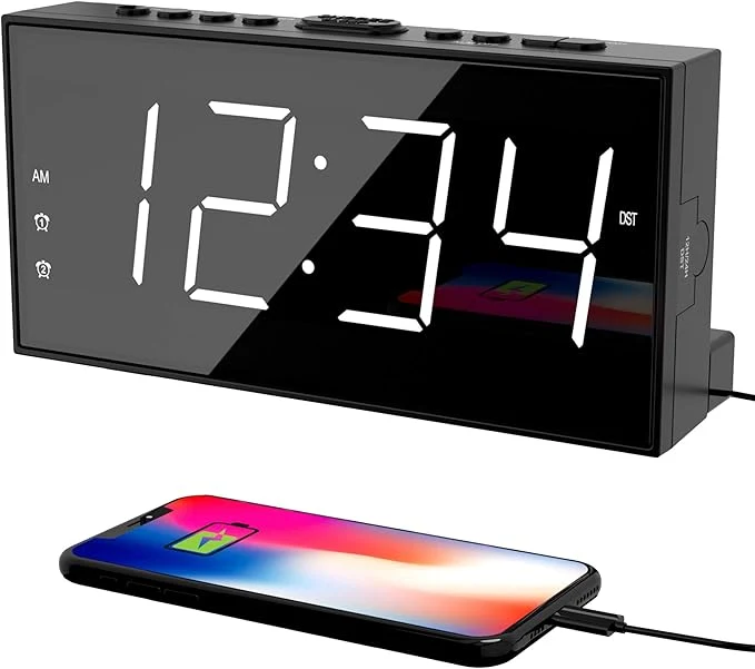 Prestigious PPLEE Alarm Clock for Bedroom 2 Alarms Loud LED Big Display Plug in Simple Original