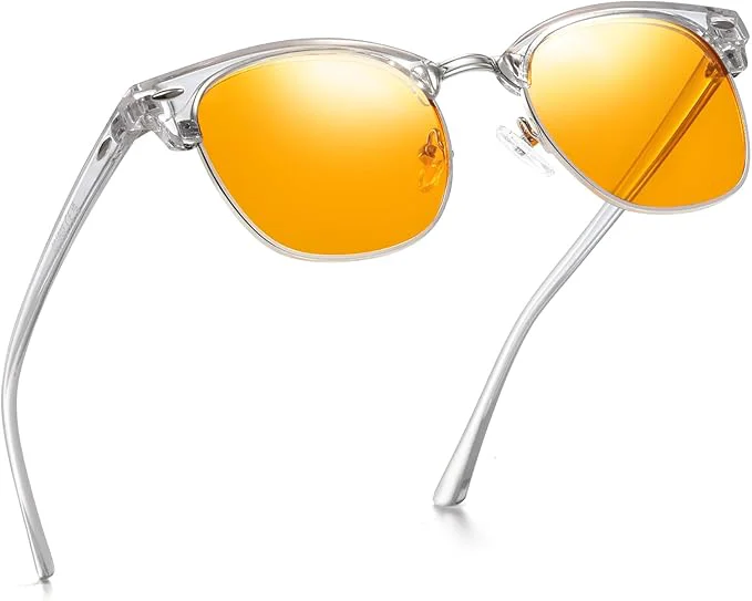 Professional Blue Light Blocking Glasses Vintage Half Frame UV Clear Lens Anti Eyestrain User-Friendly