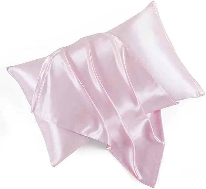 Authentic Satin Pillowcases with Zipper （20×26） Standard Size Pillowcases Set of 2 Premium