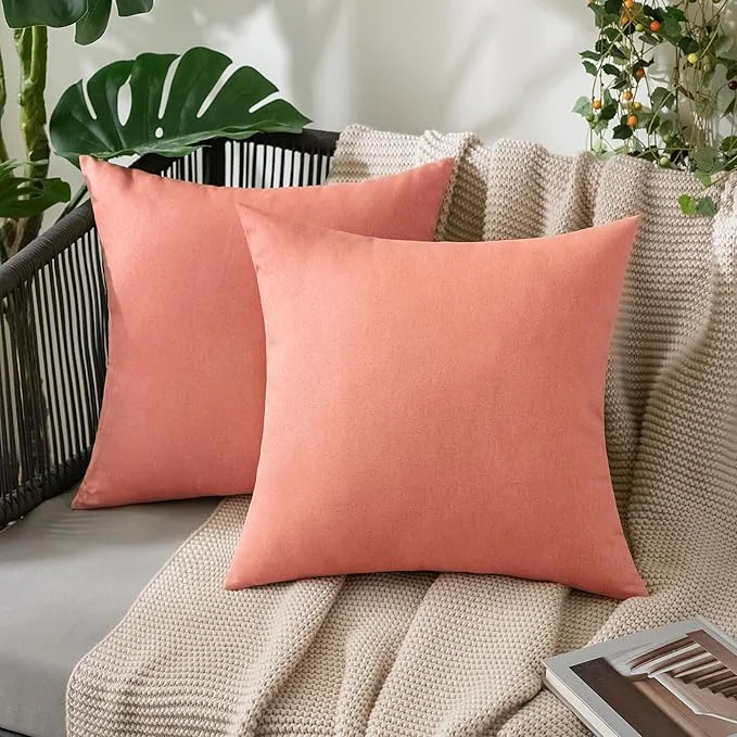Sustainable MIULEE Pack of 2 Decorative Outdoor Solid Waterproof Throw Pillow Covers Spring Practical