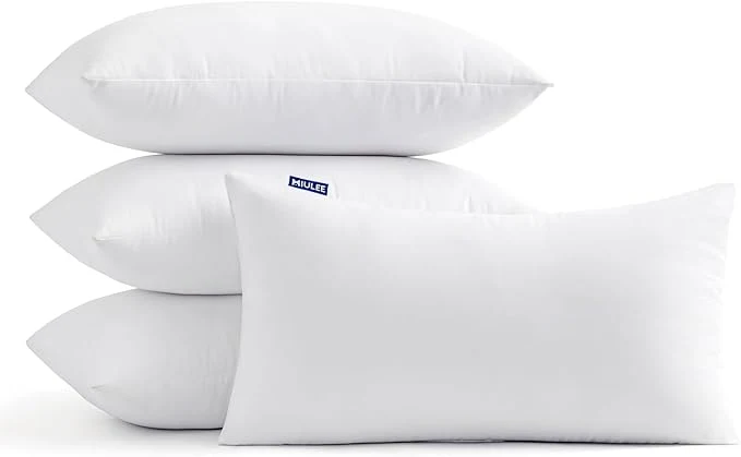 Official MIULEE 12×20 Inch Throw Pillow Insert Set of 4 Premium Pillow Stuffer Sham Detailed