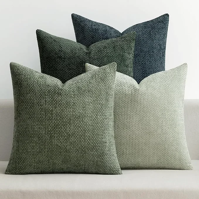 Superior MIULEE Pack of 4 Couch Throw Pillow Covers 20×20 Inch Green Forest Soft Clean