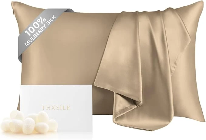 Natural THXSILK Mulberry Silk Pillowcase Detailed