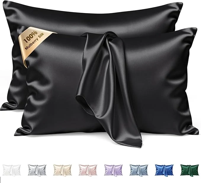 Versatile Silk Pillow Cases 2 Pack King Size Mulberry Silk Pillowcase Set of 2 Casual