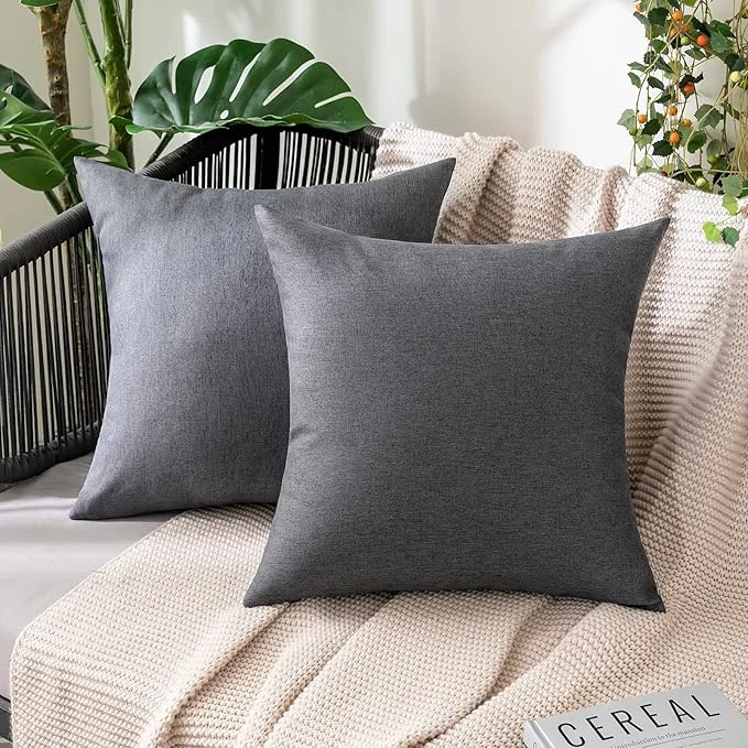Artisan MIULEE Pack of 2 Decorative Outdoor Solid Waterproof Throw Pillow Covers Faux Recyclable