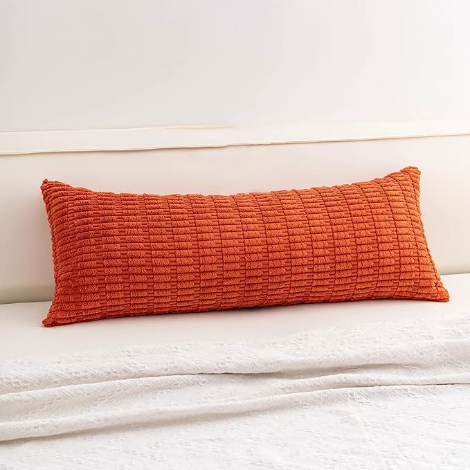 Stylish Aegero Corduroy Decorative Throw Pillow Covers 14×36 Inch Soft Striped Pillow Quality