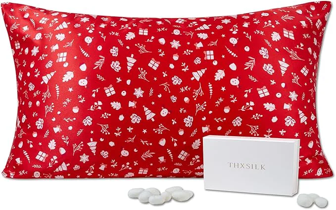 Durable THXSILK Christmas Style 6A Grade Mulberry Silk Pillowcase Advanced