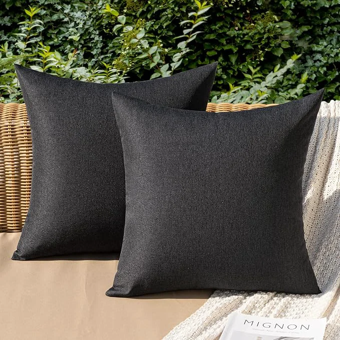Stylish MIULEE Pack of 2 Decorative Outdoor Solid Waterproof Throw Pillow Covers Euro Proven