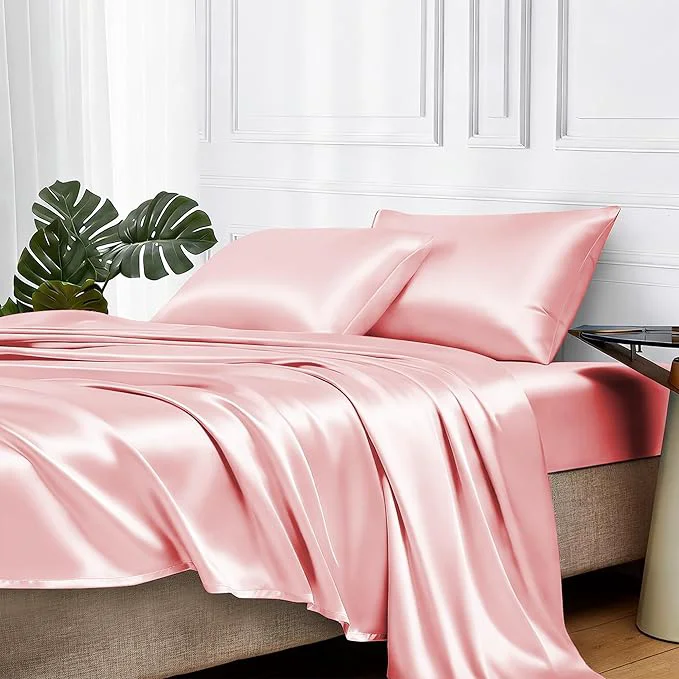 Certified MR HM Satin Bed Sheets King Size Sheets Set Prestigious