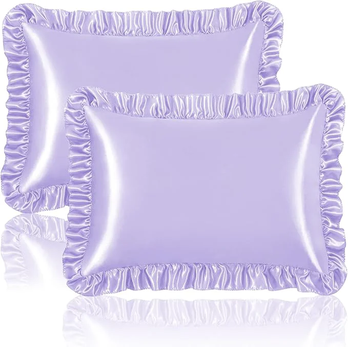 Safe Homiest Ruffle Satin Pillowcase Solid