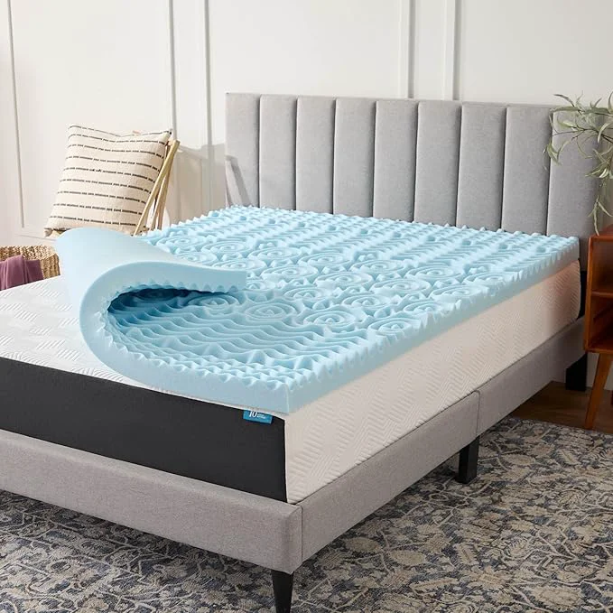 World-Class LUCID 3 Inch Gel Memory Foam Mattress Topper California King size – 5 Zones – Lightweight