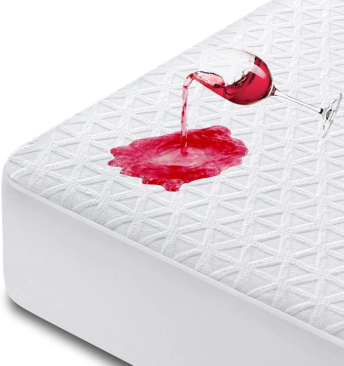 Soft Premium Waterproof Mattress Protector Queen Size Breathable Bed Cover 3D Air Solid