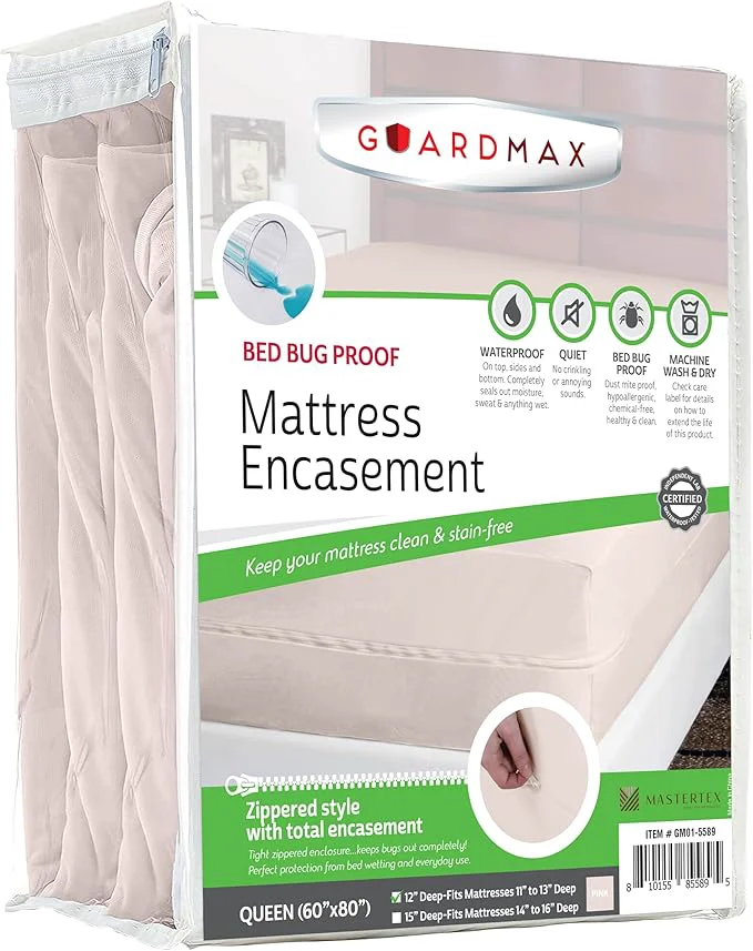 Green Guardmax Jersey Knitted Queen Zippered Mattress Encasement Convenient