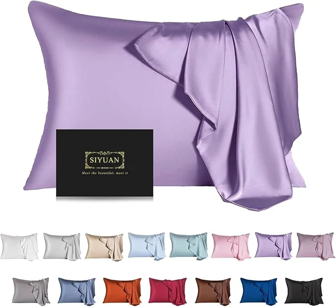 Refined Mulberry Silk Pillowcase for Hair and Skin Standard Size Cooling Silk Pillow Certified